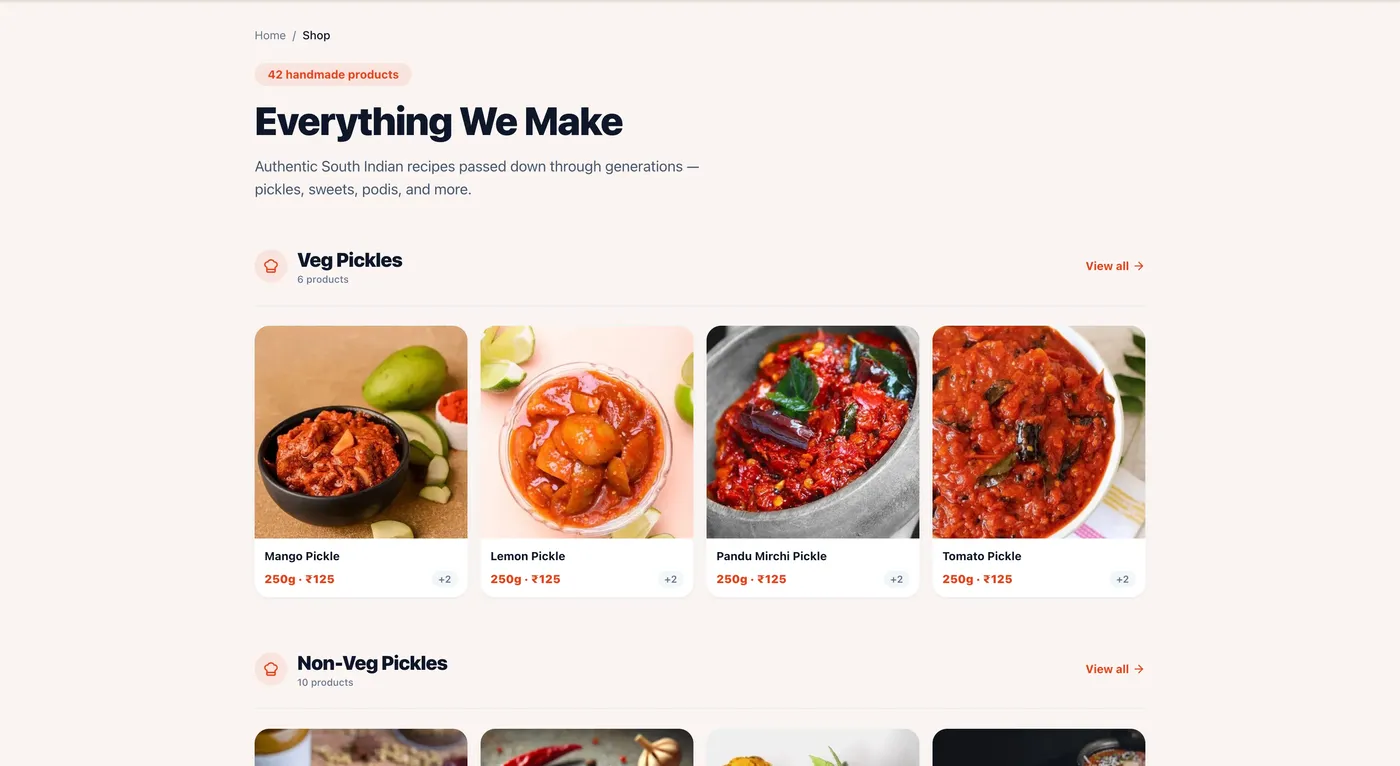 Foodlogin e-commerce storefront and admin experience